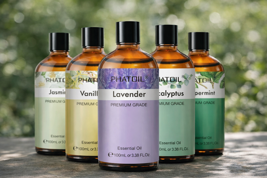 PHATOIL 100ml Eucalyptus Essential Oil For Skin Lavender Vanilla Jasmine Lemon Bergamot Aroma Oil for Aromatherapy Candle Making