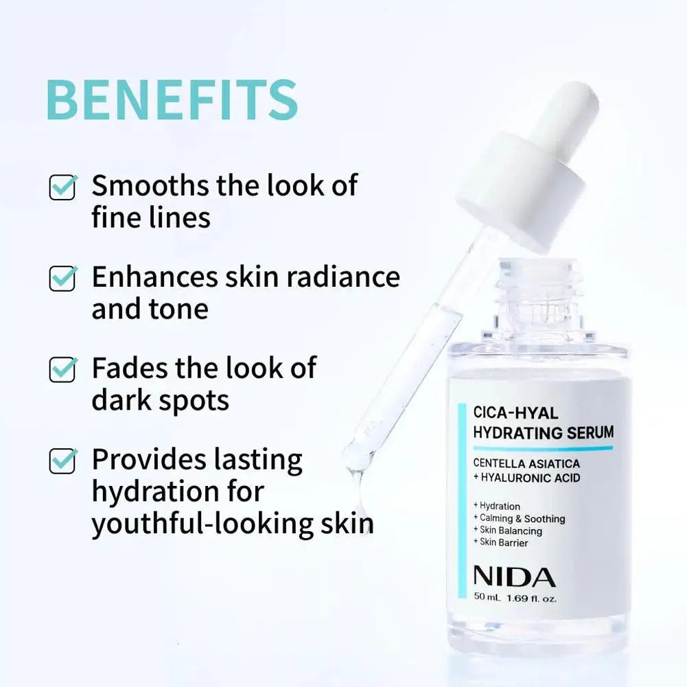 NIDA Cica-Hyal Hydrating Serum Soothes And Repairs Sensitive Skin Reduce Redness And Irritation Deeply Moisturizing 50ml
