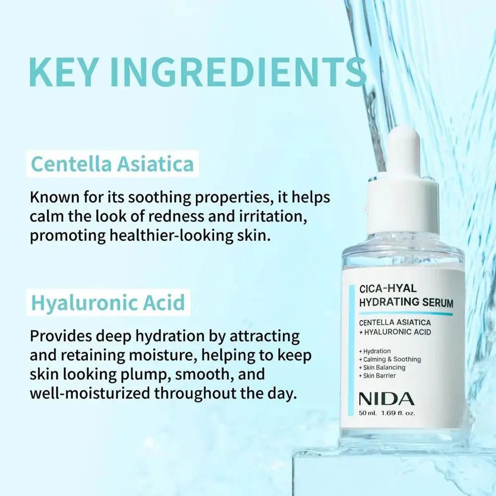 NIDA Cica-Hyal Hydrating Serum Soothes And Repairs Sensitive Skin Reduce Redness And Irritation Deeply Moisturizing 50ml
