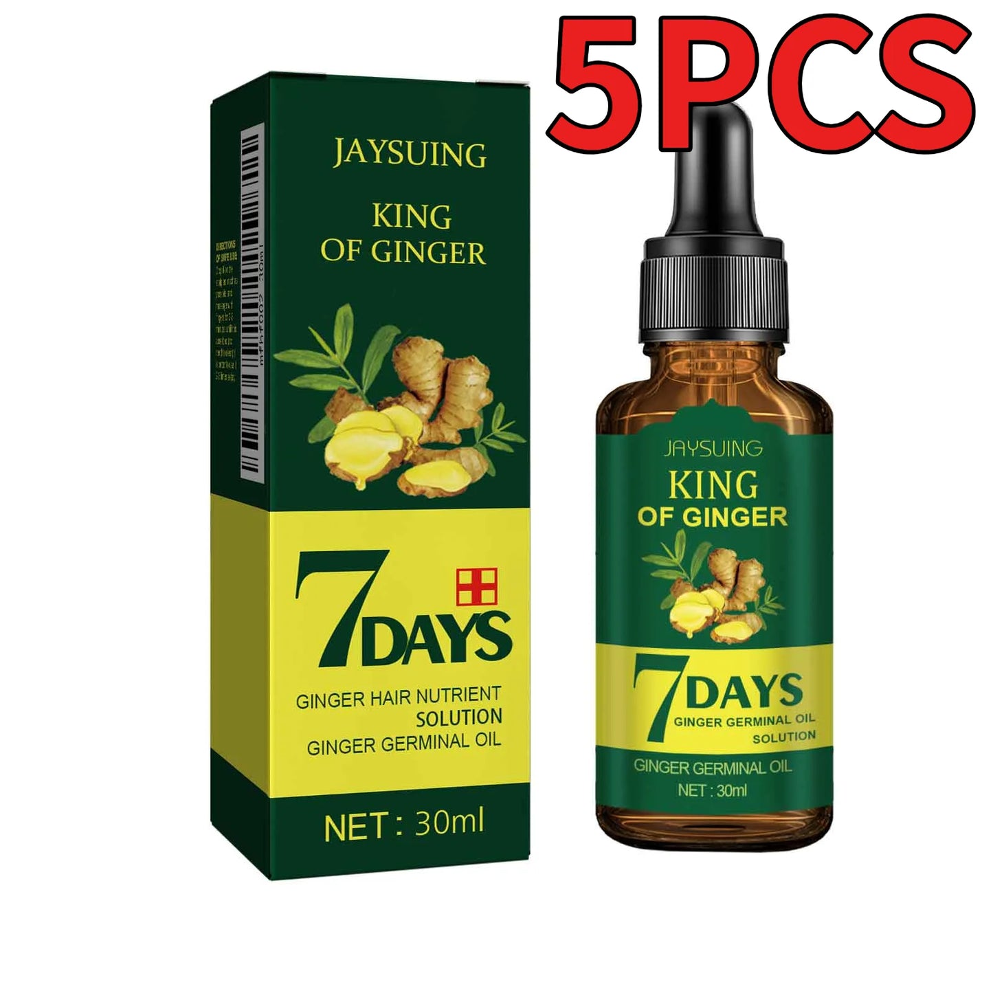 Ginger Hair Care Essential Oil Nourish Scalp Hair Follicles Gentle Refresh Control Oil Strengthen Hair Roots Nutrient Solution