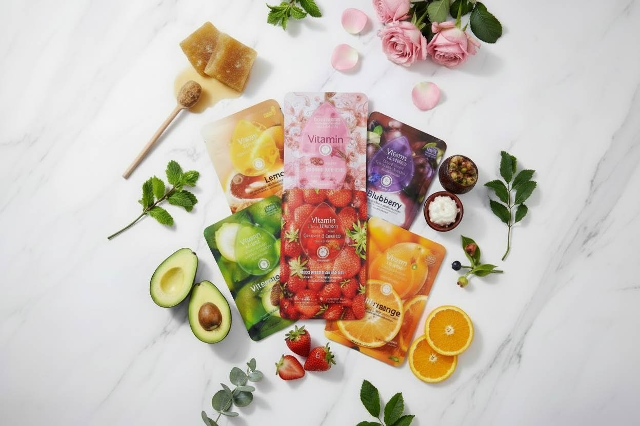 AILKE Whitening Moisturizing Hydration Facial Mask With Vitamin C Hyaluronic Acid Anti-wrinkle Face Skin Care Korean Cosmetics